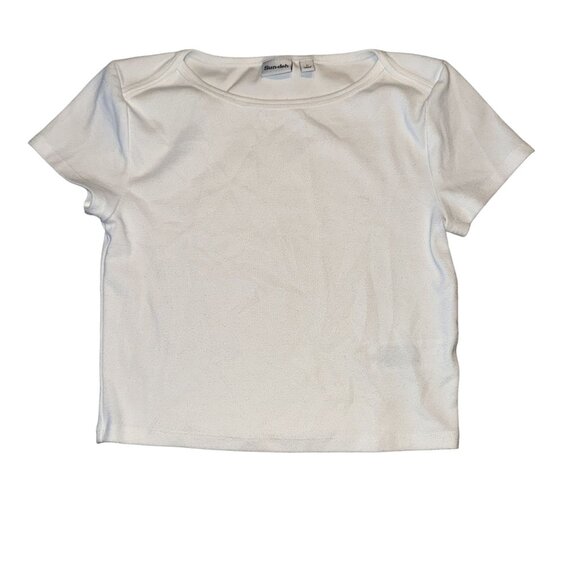 Aritzia Tops - Sun-deh Aritzia White Short Sleeve Cropped Baby Tee Women's Small S